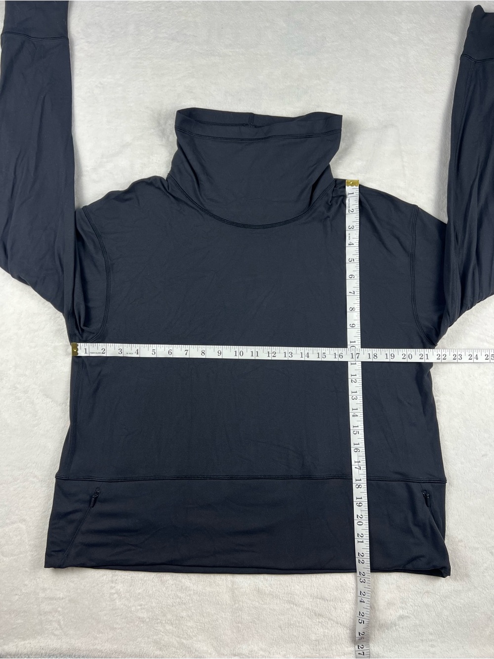 Lululemon Ready To Rulu Fleece Pullover Mock Neck Heathered Black Size 12 - Picture 5 of 7